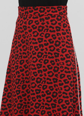 Красная кэжуал леопардовая юбка Tensione IN клешированная