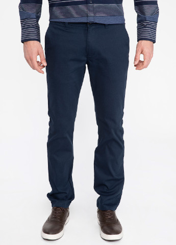 Синие кэжуал демисезонные зауженные брюки DeFacto