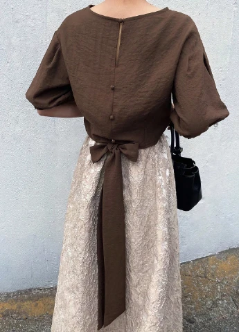 Коричневая блуза SHEIN