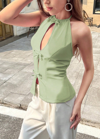 Салатовая блуза SHEIN