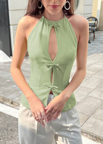 Салатовая блуза SHEIN