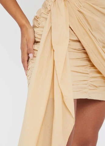 Бежевая кэжуал однотонная юбка PrettyLittleThing