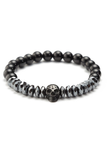Браслеты с Черепом и короной из натуральных камней Оникса и Гематита No Brand (254398550)