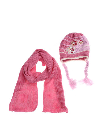 Розовый зимний комплект (шапка, шарф) Agbo