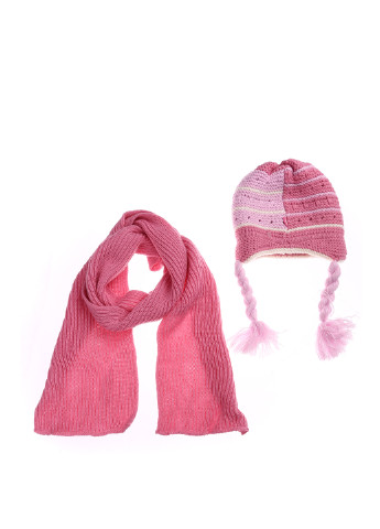 Розовый зимний комплект (шапка, шарф) Agbo