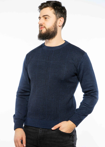 Темно-синий демисезонный пуловер джемпер Time of Style