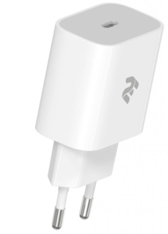 Зарядний пристрій (-WC1USBC20W-W) 2E USB-C Wall Charger PD3.0 DC5V/3A, 20W, white (253507155)