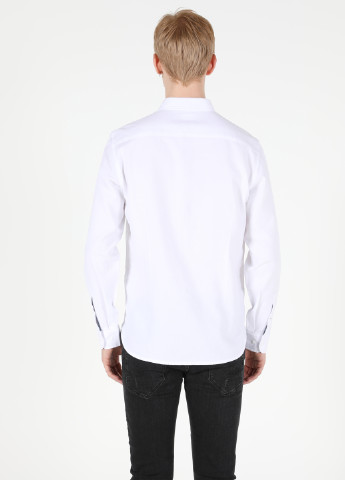 Белая классическая рубашка однотонная Colin's