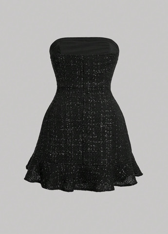 Чорна кежуал сукня кльош SHEIN однотонна