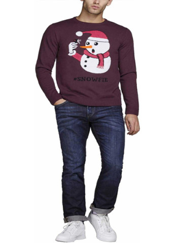 Бордовий зимовий светр Jack & Jones