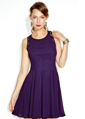 Фиолетовое коктейльное платье клеш Mark однотонное