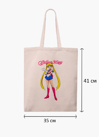 Эко сумка шоппер белая Сейлор Мун (Sailor Moon) (9227-2916-WT-1) экосумка шопер 41*35 см MobiPrint (224806131)