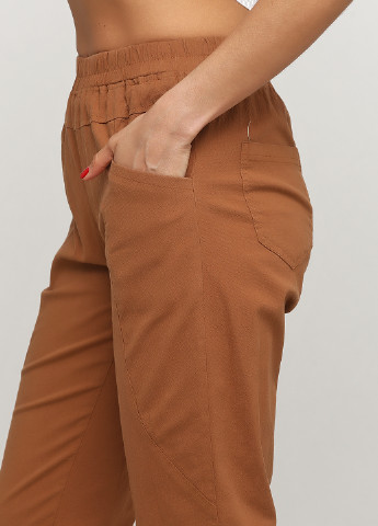 Светло-коричневые кэжуал демисезонные зауженные брюки Yilingongzhu