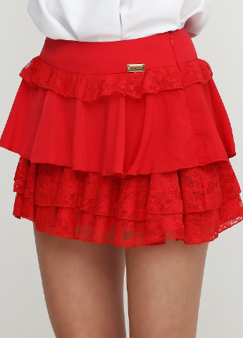 Красная кэжуал однотонная юбка Sassofono мини