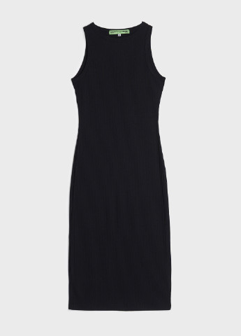 Черное кэжуал платье-майка женское трикотажное без рукава платье-майка KASTA design однотонное