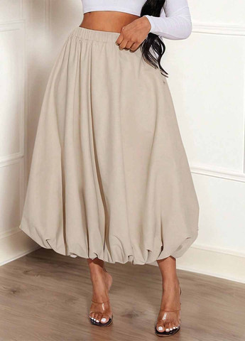 Кремовая вечерний, кэжуал однотонная юбка SHEIN баллон