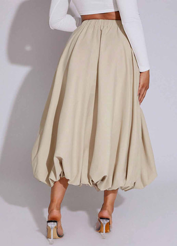 Кремовая вечерний, кэжуал однотонная юбка SHEIN баллон