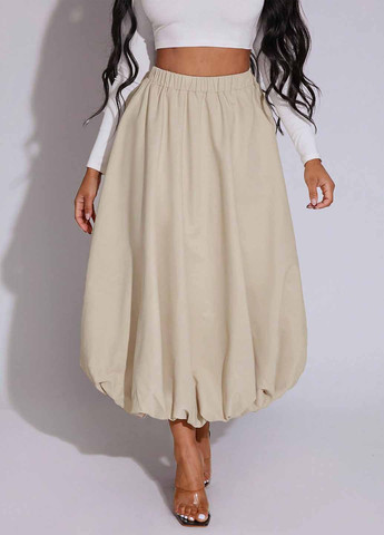 Кремовая вечерний, кэжуал однотонная юбка SHEIN баллон