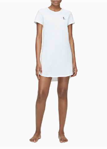 Белое домашнее платье платье-футболка Calvin Klein с логотипом