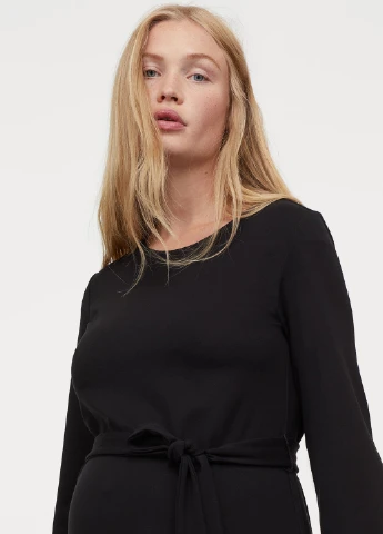 Черное кэжуал платье для беременных H&M однотонное