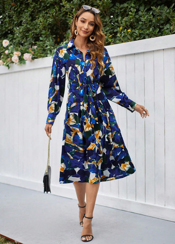 Комбінована кежуал сукня сукня-сорочка SHEIN з малюнком