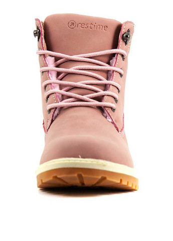 Зимние ботинки тимберленды Restime с металлическими вставками из искусственного нубука