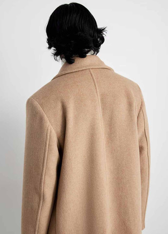 Бежевое демисезонное Пальто двубортное H&M