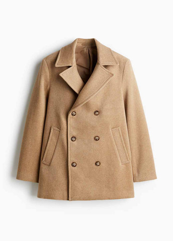 Бежевое демисезонное Пальто двубортное H&M
