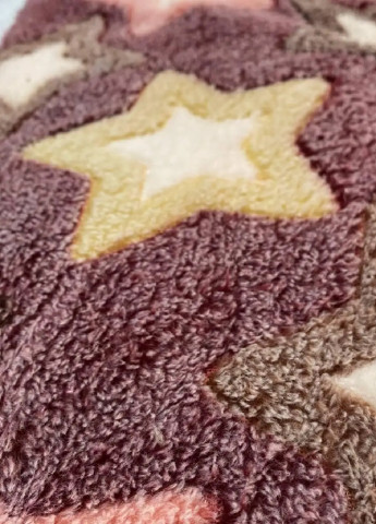 Плед покрывало одеяло травка из микрофибры двуспальный 200х230 см (473691-Prob) Коричневый со звездами Unbranded (256162131)