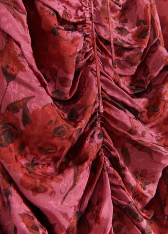 Розово-коричневое кэжуал платье силуэтная Reserved с цветочным принтом