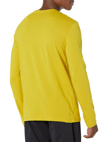 Лонгслів Armani Exchange логотип жовтий кежуали бавовна, трикотаж