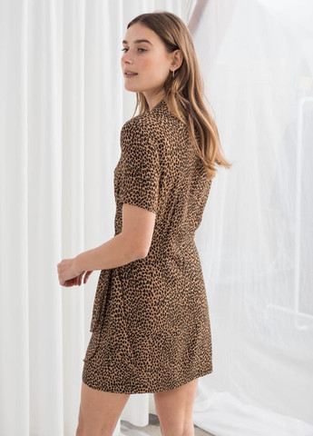 Светло-коричневое кэжуал платье рубашка & Other Stories с животным (анималистичным) принтом