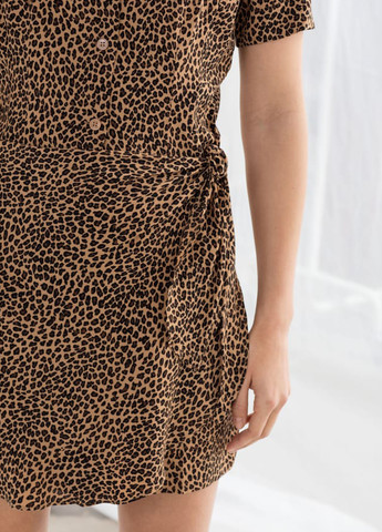 Светло-коричневое кэжуал платье рубашка & Other Stories с животным (анималистичным) принтом