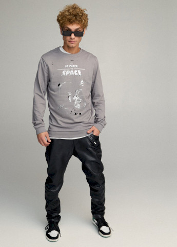 Серый свитшот мужской basic /no flis/ YAPPI (252258814)