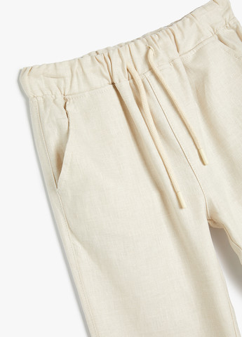 Светло-бежевые кэжуал летние брюки прямые KOTON