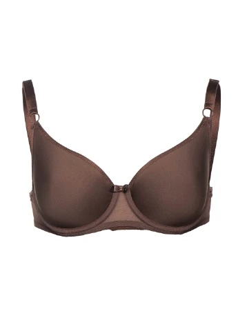 Коричневый бюстгальтер soft-bra без push-up шоколадный из тонкого формованного материала монофлит (spacer) l1510a calla Luna