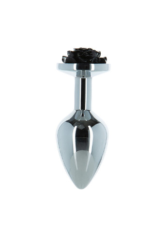 Металлическая анальная пробка с розой - Rose Anal Plug - Black, вибропуля в подарок Lux (254150843)