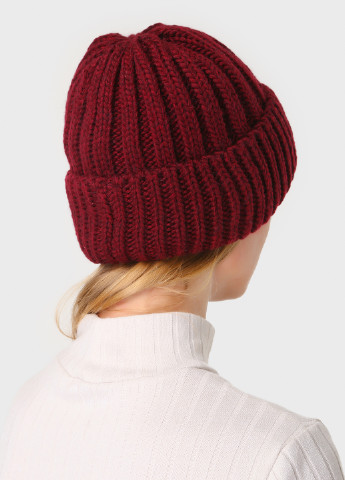 Тепла зимова вовняна жіноча шапка з відворотом на флісовій підкладці 500041 DeMari мия (244712810)