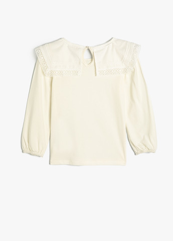 Молочный демисезонный кэжуал лонгслив KOTON однотонный