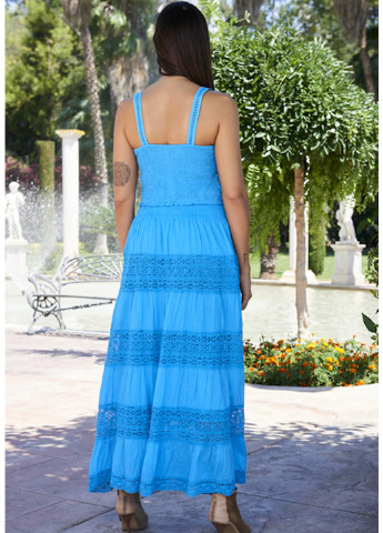 Голубая кэжуал однотонная юбка Fresh cotton клешированная