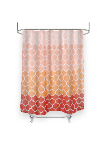 Штора для ванной с геометрическим принтом персиковая с оранжевым Gradient 180 х 180 см Berni Home 59414 (252366615)
