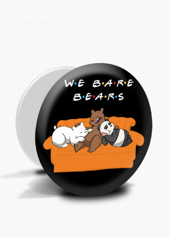Попсокет (Popsockets) держатель для смартфона Вся правда о медведях (We Bare Bears) (8754-2890) Черный MobiPrint (229014747)