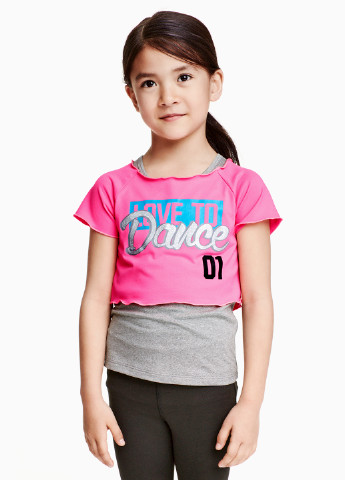 Розовая летняя футболка с коротким рукавом H&M