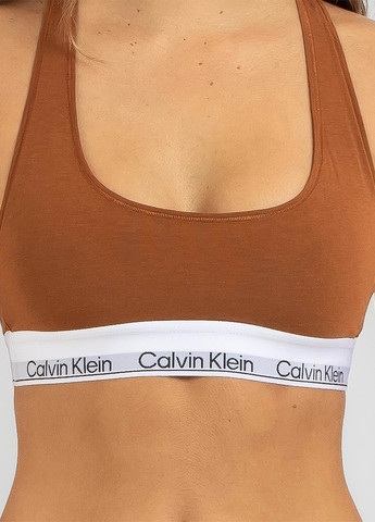 Коричневий топ бюстгальтер Calvin Klein без кісточок трикотаж, бавовна