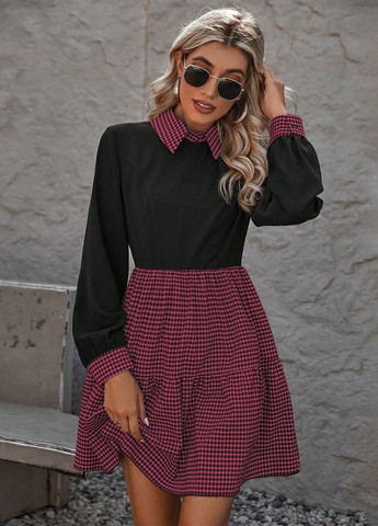 Комбінована ділова, кежуал сукня кльош SHEIN колор блок