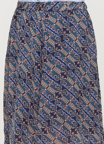 Темно-синяя кэжуал с орнаментом юбка Mark клешированная