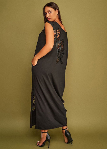 Чорна кежуал плаття, сукня балон LibeAmore метелики