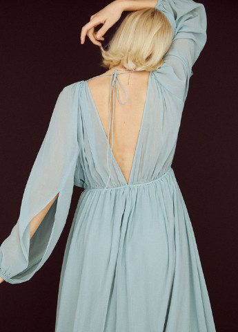 Мятное кэжуал платье H&M однотонное