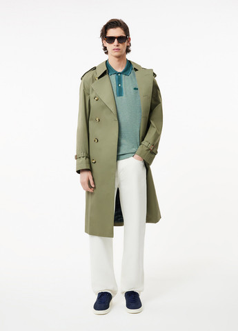 Зеленая футболка-поло для мужчин Lacoste меланжевая