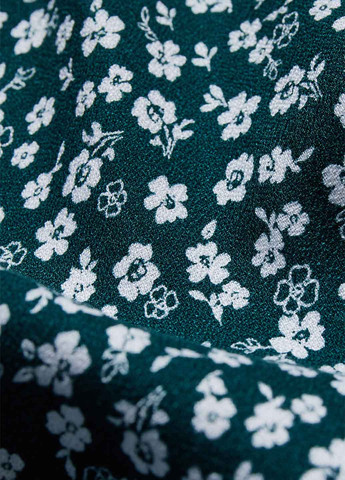 Зеленая кэжуал цветочной расцветки юбка C&A а-силуэта (трапеция)